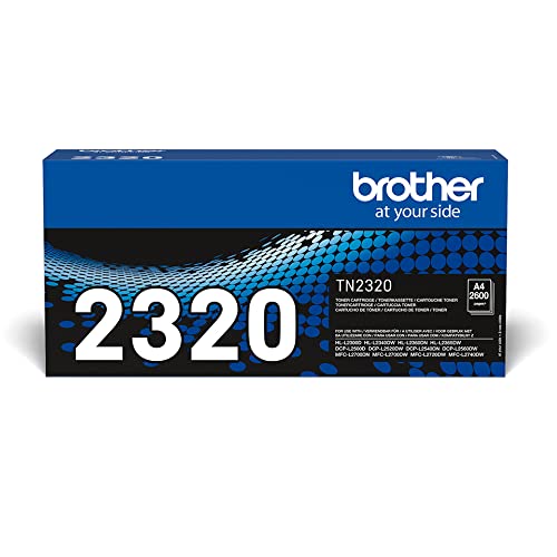 Brother TN2320 Tóner negro de alta capacidad para las impresoras: HLL2300D, HLL2340DW, HLL2365DW, HLL2360DN, DCPL2500D, DCPL2520DW, DCPL2540DN, MFCL2700DW, MFCL2720DW, MFCL2740DW