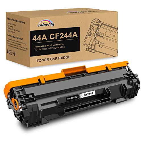 colorfly CF244A 44A Cartucho de Tóner Compatible para HP 44A CF244A Toner para Laserjet Pro M15w M15a MFP M28a MFP M28w MFP-M28w MFP-M28a MFP-M28 Impresora (1 44a Negro)