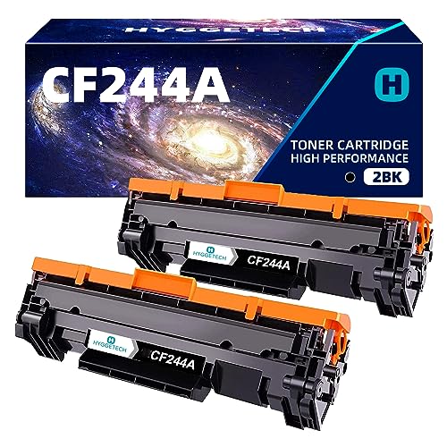 Hyggetech CF244A 2-BK Compatible Toner Replacement for HP CF244A 44A Toner for Laserjet Pro MFP M28A M28W hp Laserjet pro m15w Toner M15A Printers
